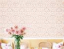 Klasszikus virág mintás olasz vinyl tapéta rózsazín színben