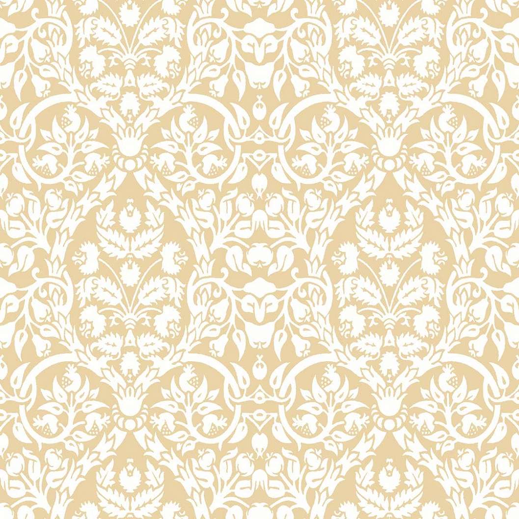 Klasszikus virág mintás olasz vinyl tapéta sárga színben