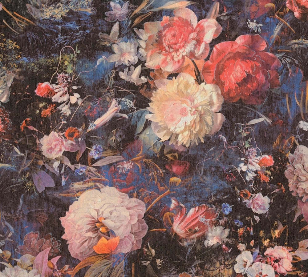 Klasszikus virágmintás dekor tapéta rózsa mintákkal