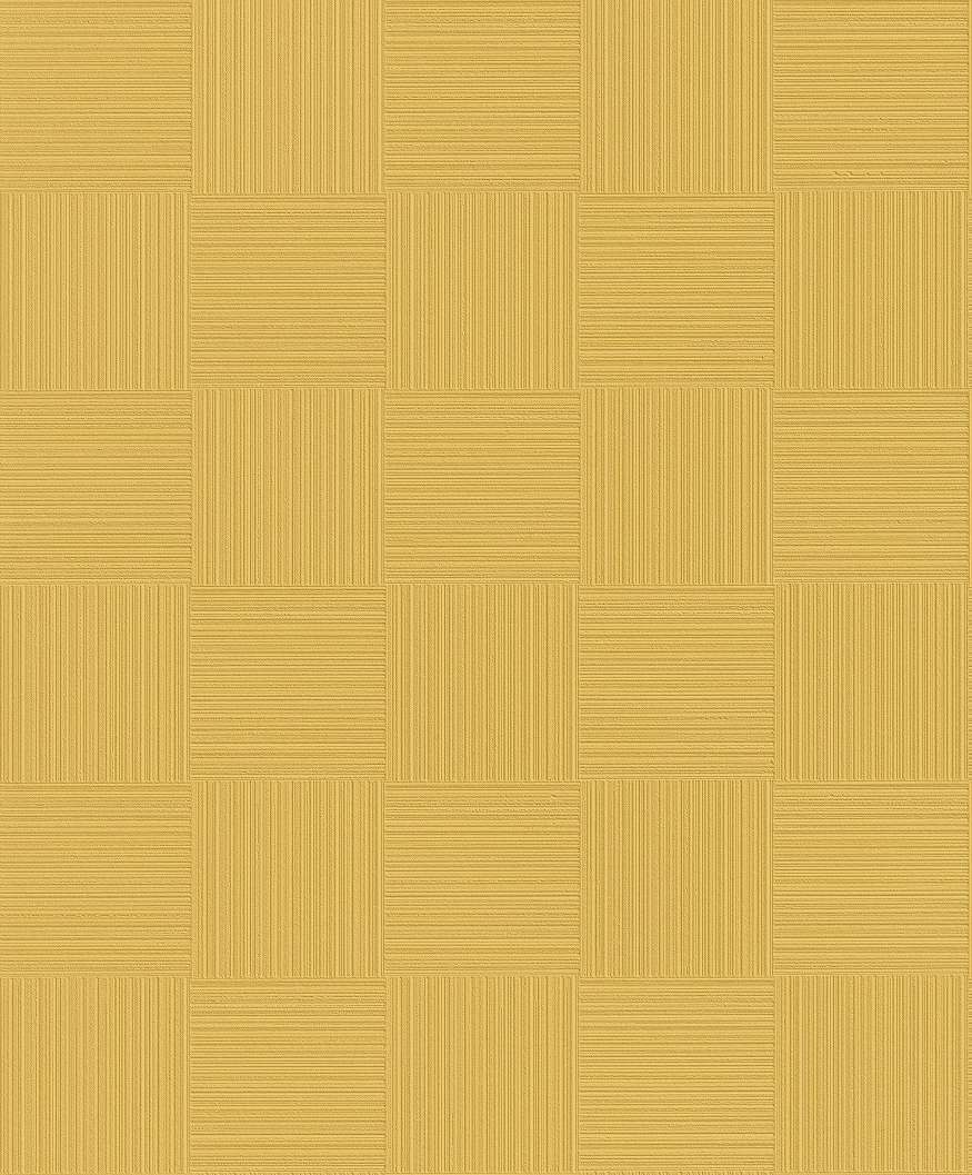 Kocka mintás tapéta sárga színben habosított felülettel