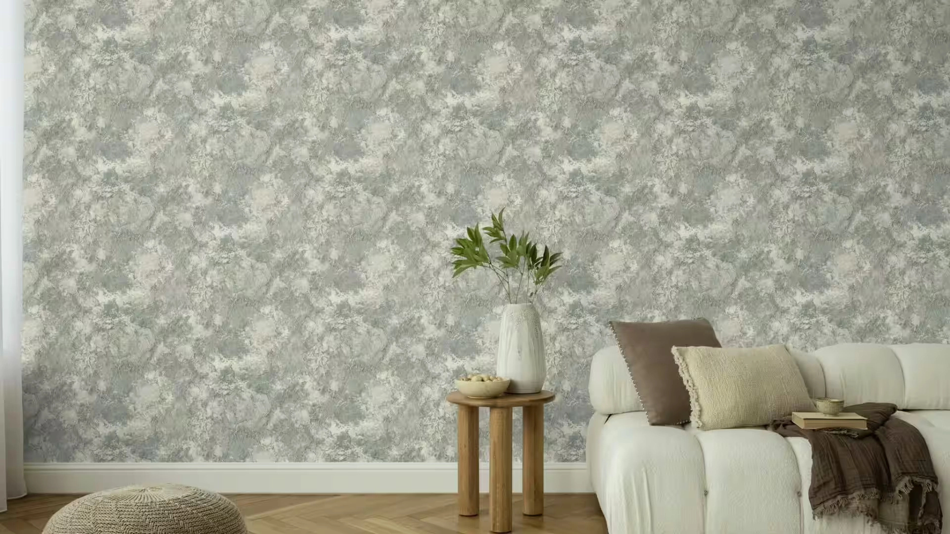 Kőhatású mintás világosszürke színű mosható dekor tapéta