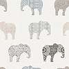 Koptatott fehér alapon többszínű elefánt mintás design tapéta