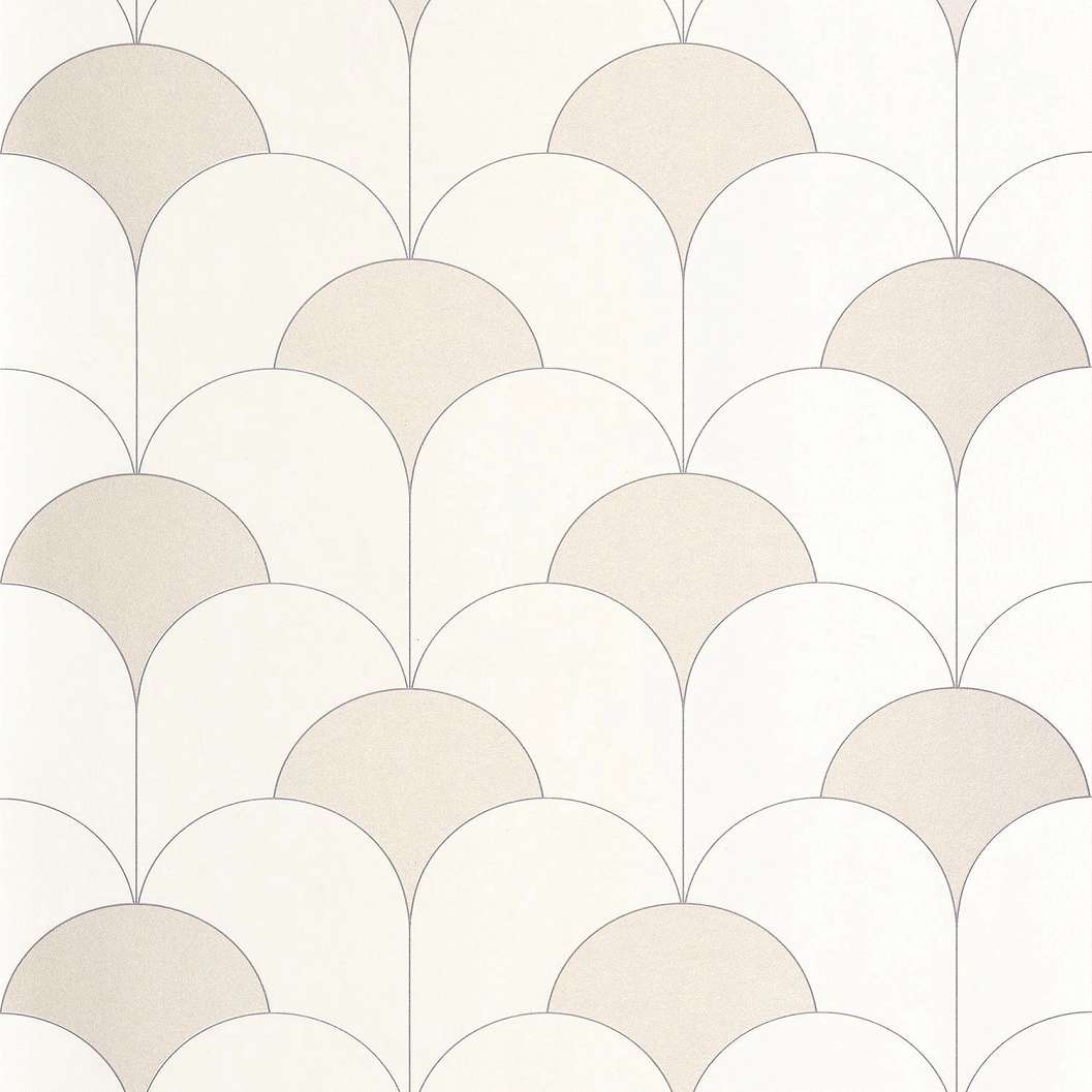 Koptatott fehér art deco geometria mintás design tapéta