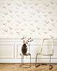 Koptatott fehér madár mintás orientális stílusú casadeco design tapéta