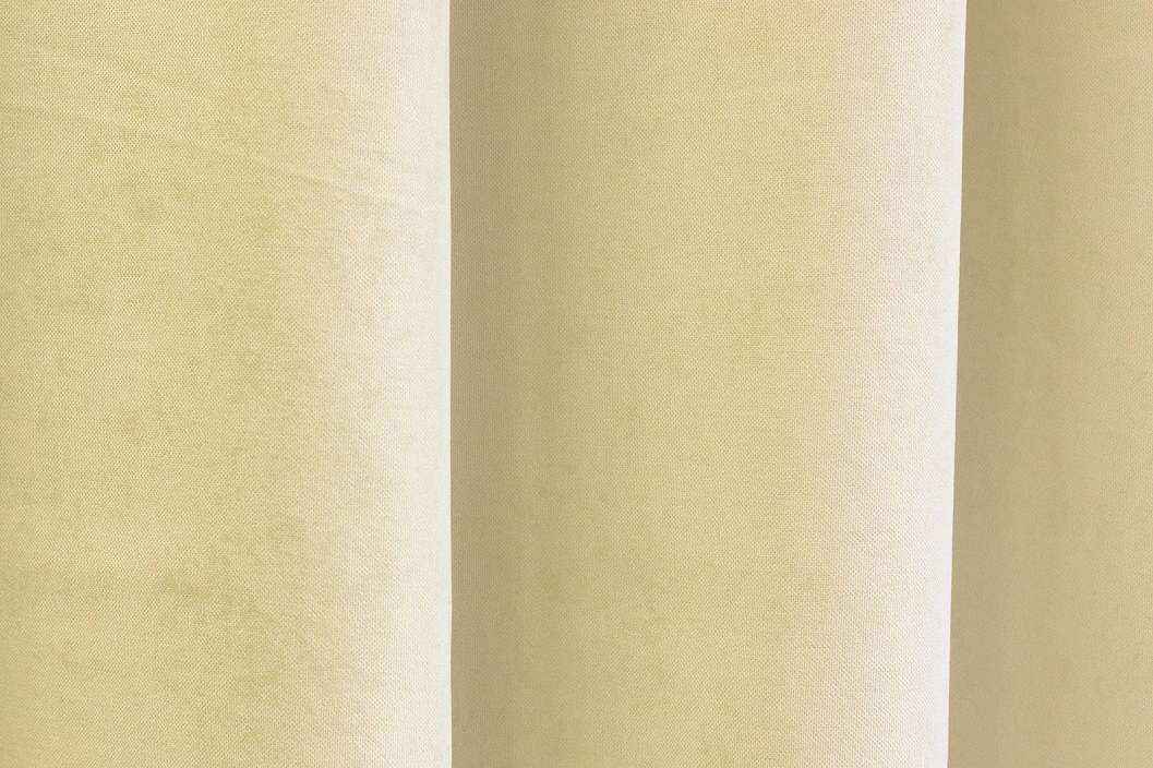 Koptatott hatású sötétítő desing függöny textil beige színben