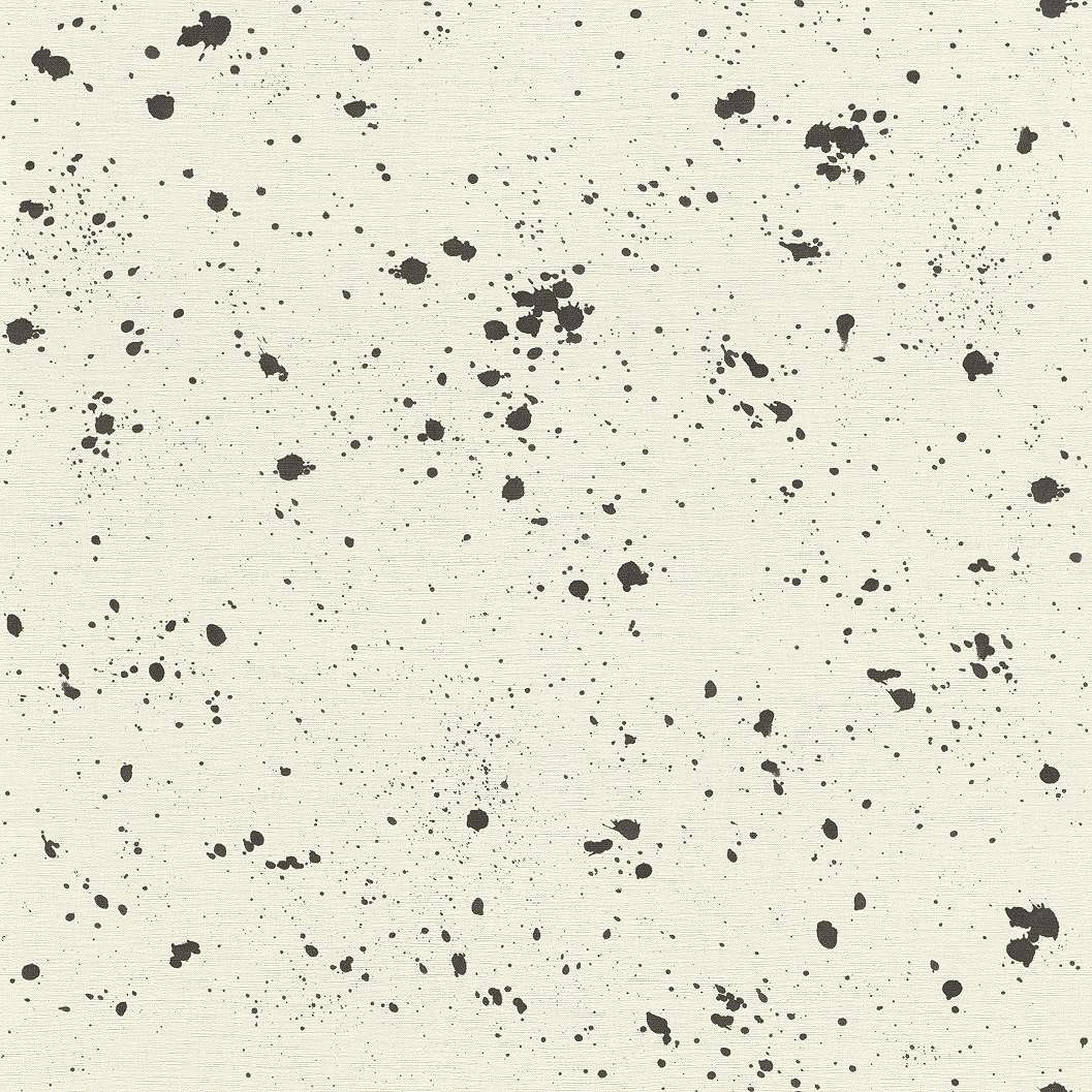 Krém alapon foltos mintás tapéta fekete foltos mintákkal