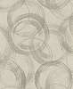 Krém alapon szürke, ezüst rajzolt kör mintás tapéta