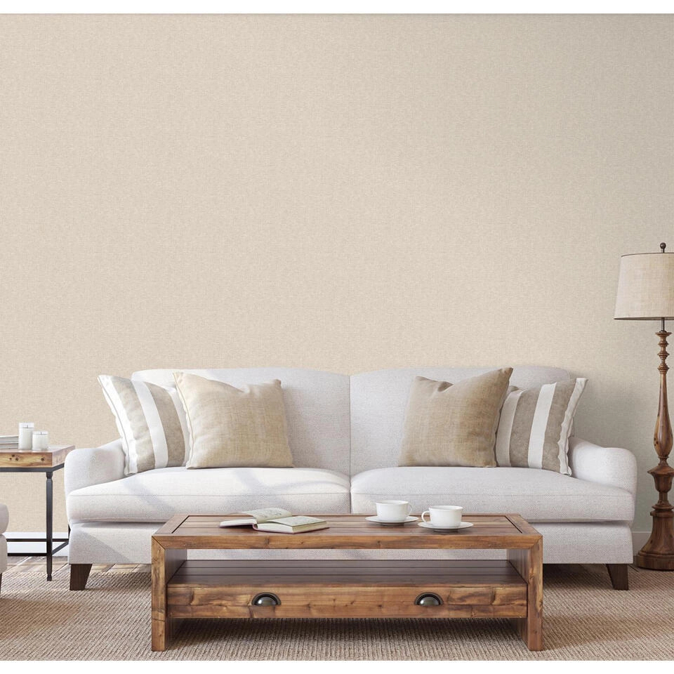 Krém beige struktúrált szövet mintás design tapéta