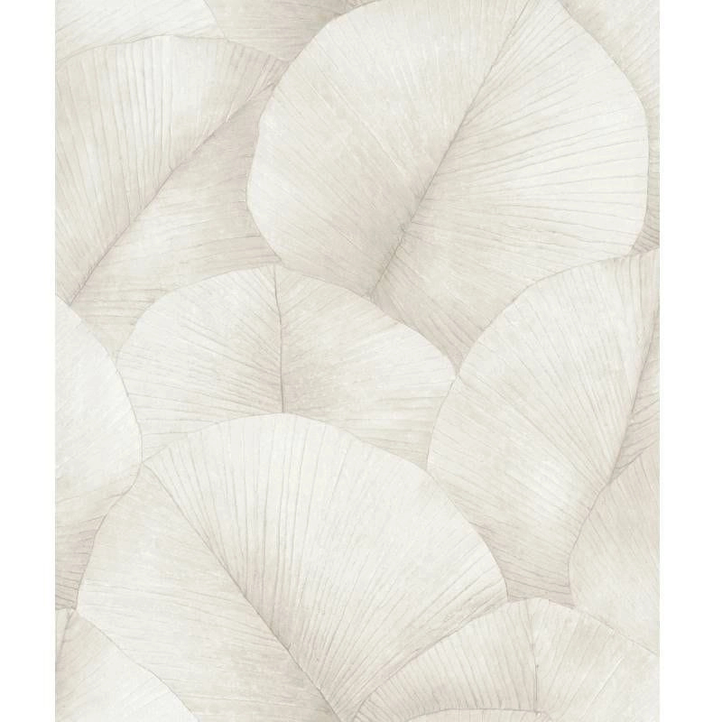Krém bézs óriás leveles mintás vinyl tapéta
