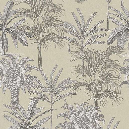Krém dekor tapéta pálmafa mintával