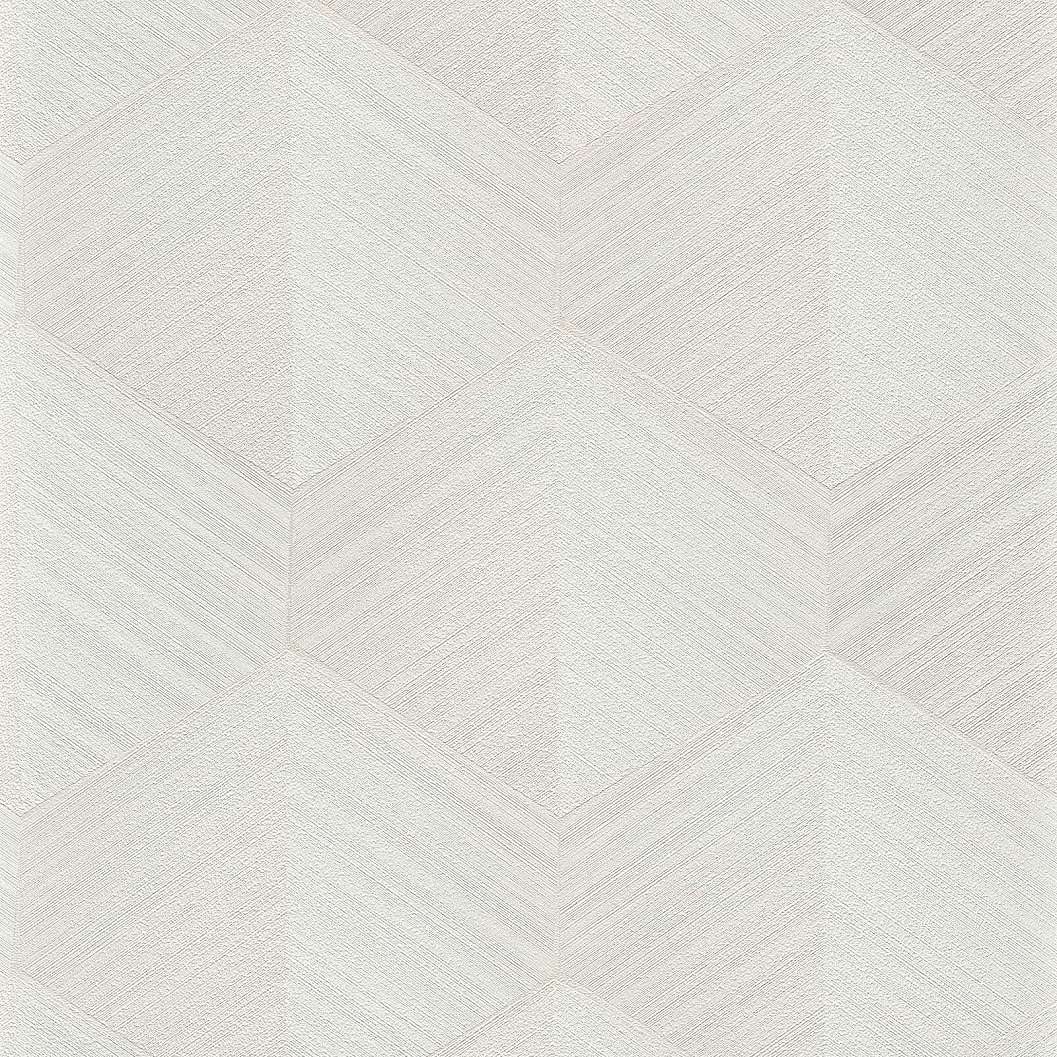 Krém fehér design tapéta modern geometrikus 3D hatású mintával mosható vinly