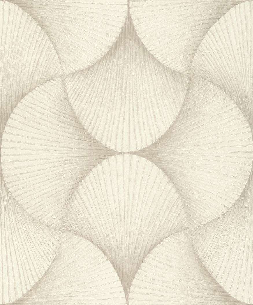 Krém fehér enyhén fényes legyező mintás design tapéta