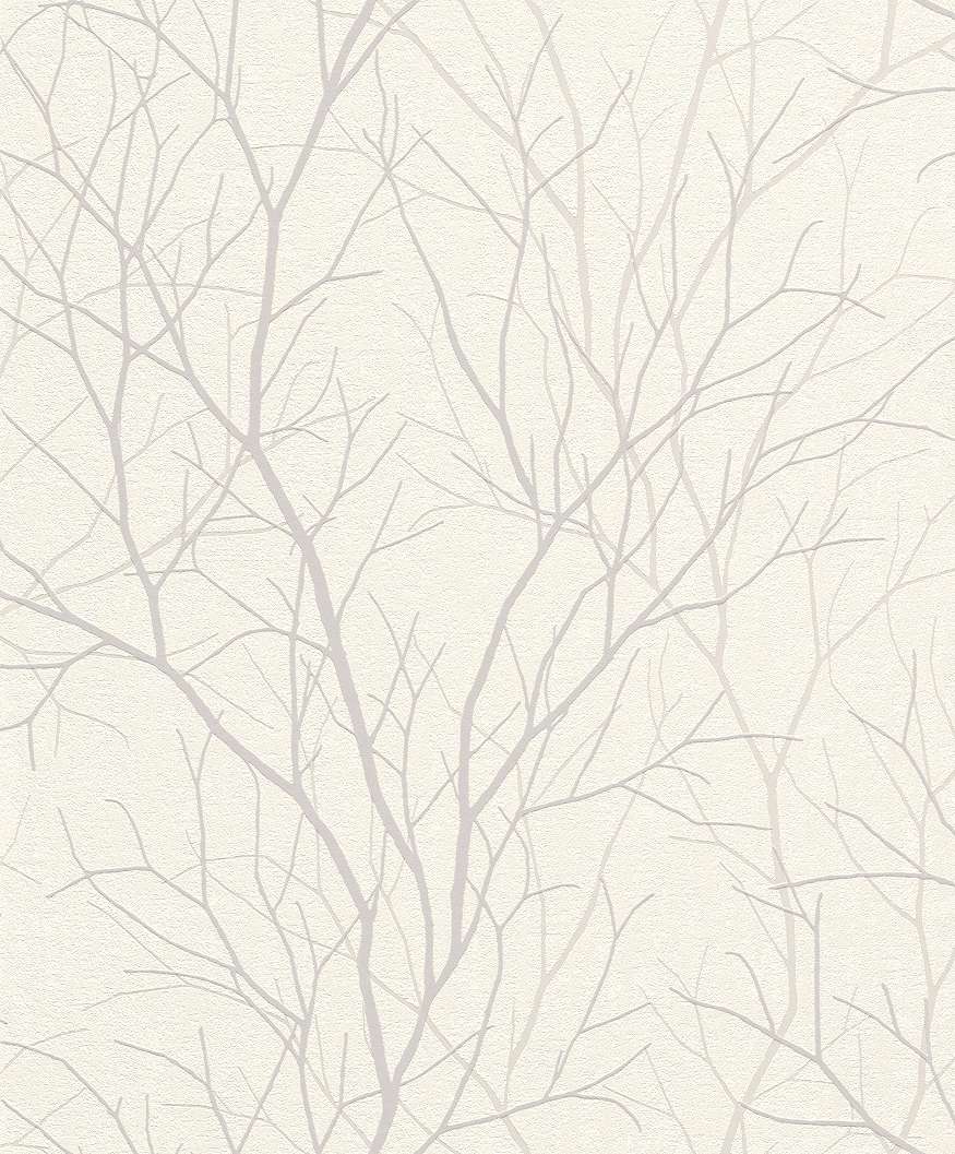 Krém színű faág mintás tapéta