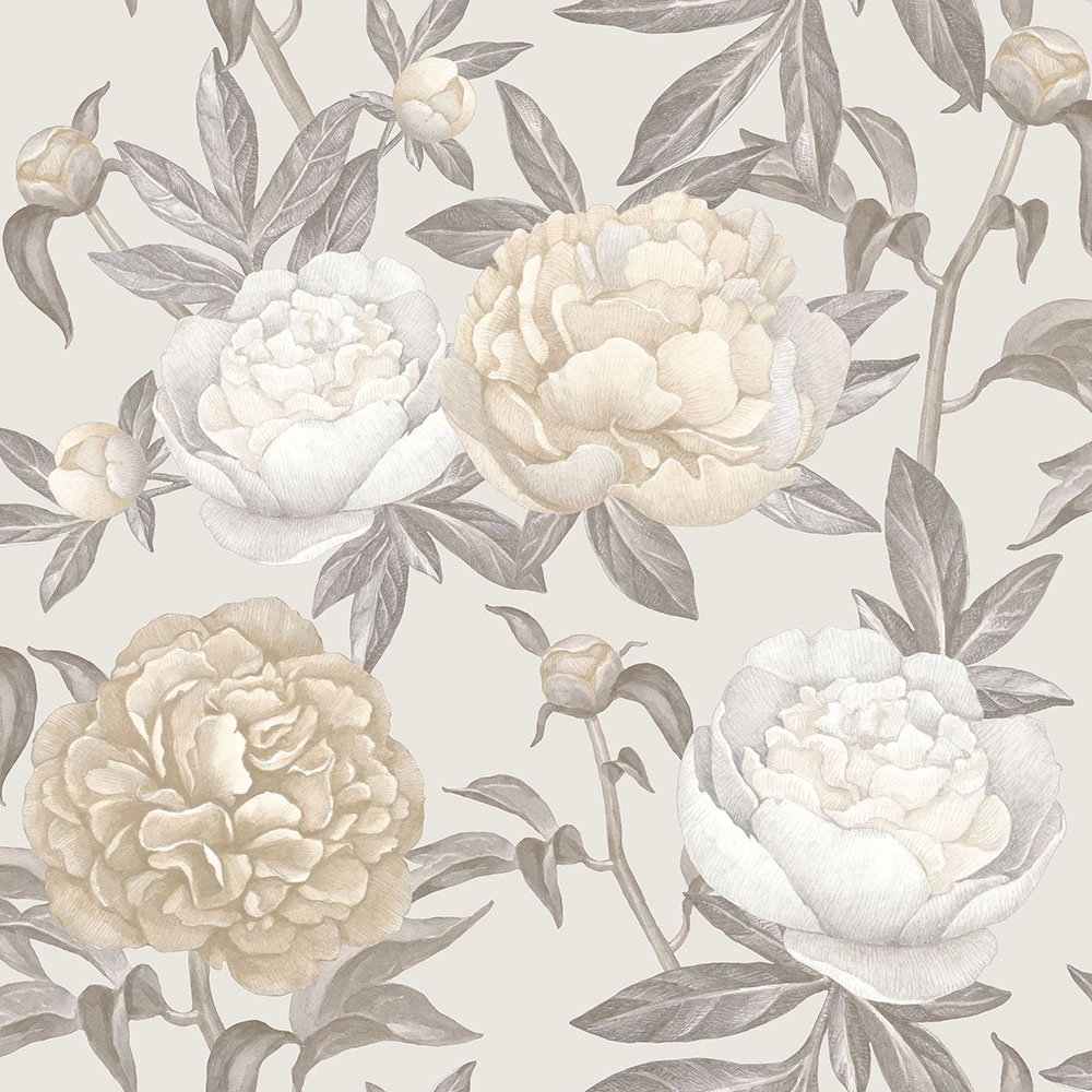 Krémes beige alapon rózsa mintás design tapéta