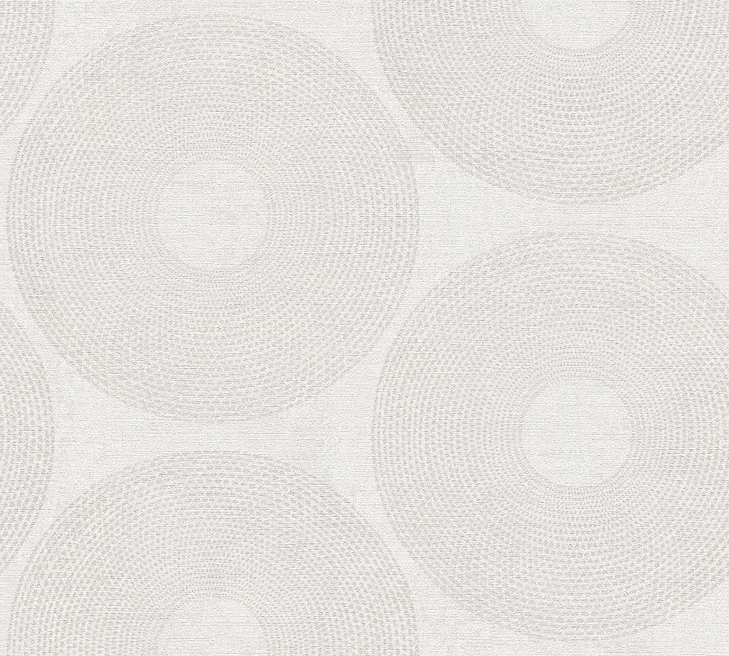 Krémfehér kör mintás design tapéta mosható vinyl