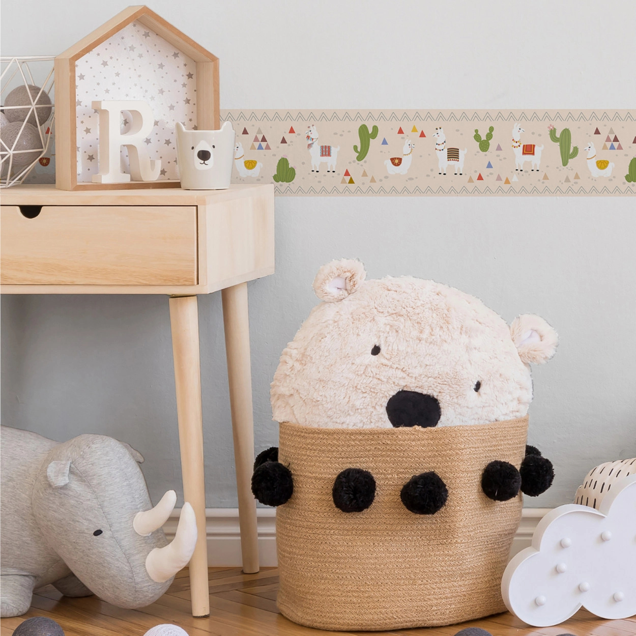 Láma mintás öntapadós bordűr gyerekszobába