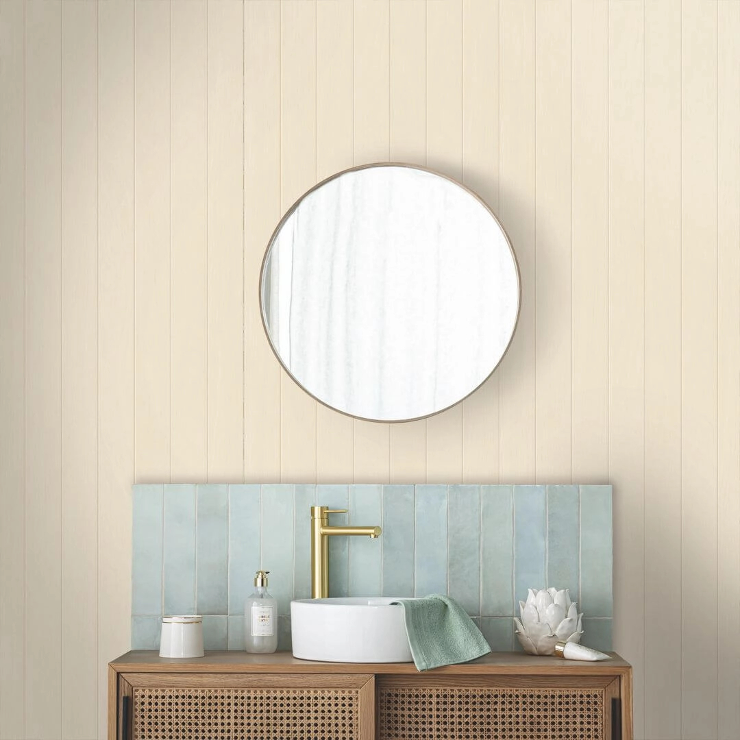 Lambéria hatású széles krém csíkos design tapéta