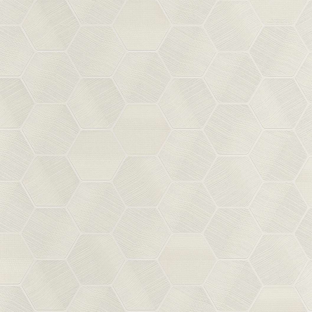 Lamborghini vinyl tapéta krémfehér hexagon mintával