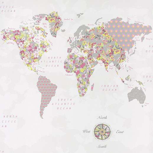 Lányos világtérkép tapéta