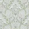 Laura Ashley dekor tapéta virág és inda mintával fehér és zsályazöld színben