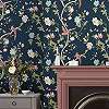 Laura Ashley dekor tapéta virágzó fa és madár mintával kék és rózsaszín színben
