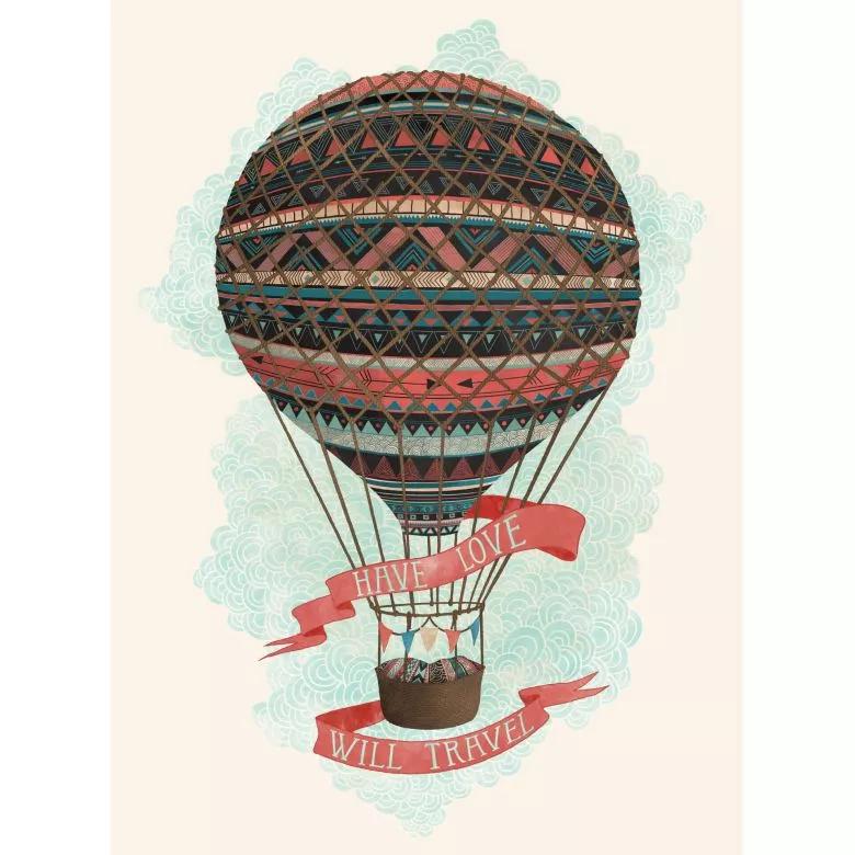 Légballon mintás trendi fali poszter gyerekszobába
