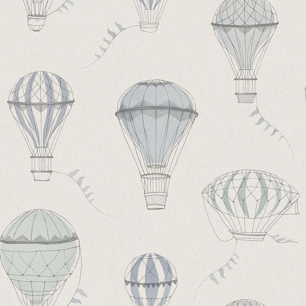 Légballon mintás vlies gyerektapéta rajzolt stílusban