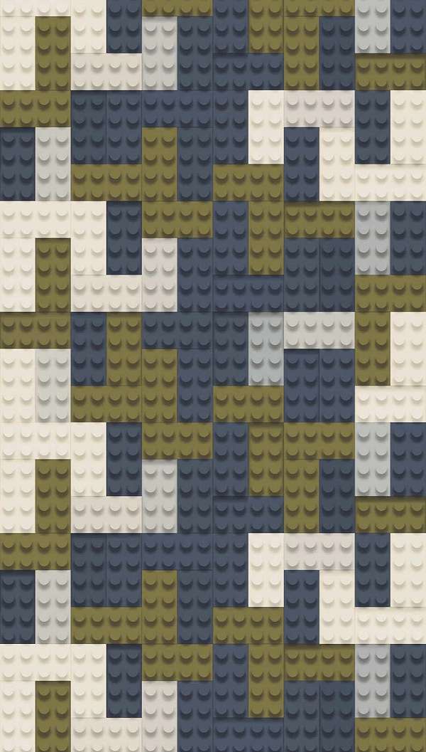 Lego mintás gyerek fotótapéta kék és zöld színvilágban