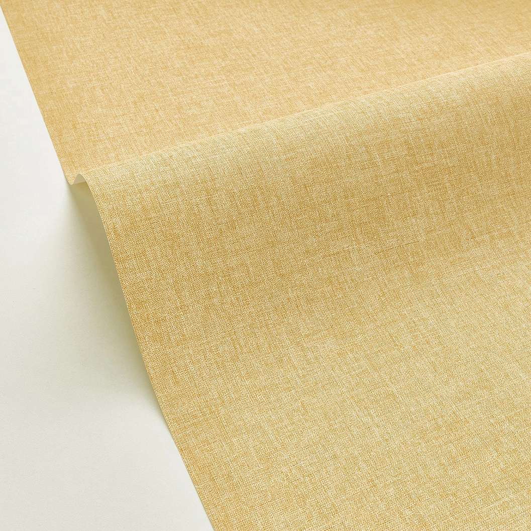Len textil mintás vinyl dekor tapéta okker sárga színben