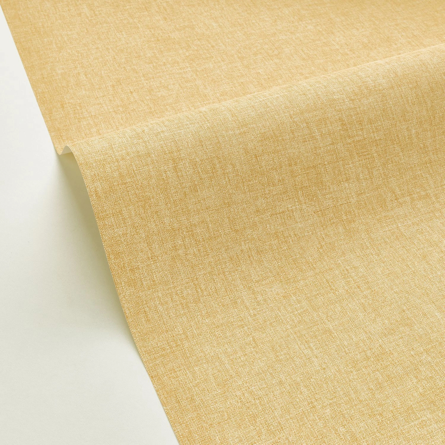 Len textil mintás vinyl dekor tapéta okker sárga színben