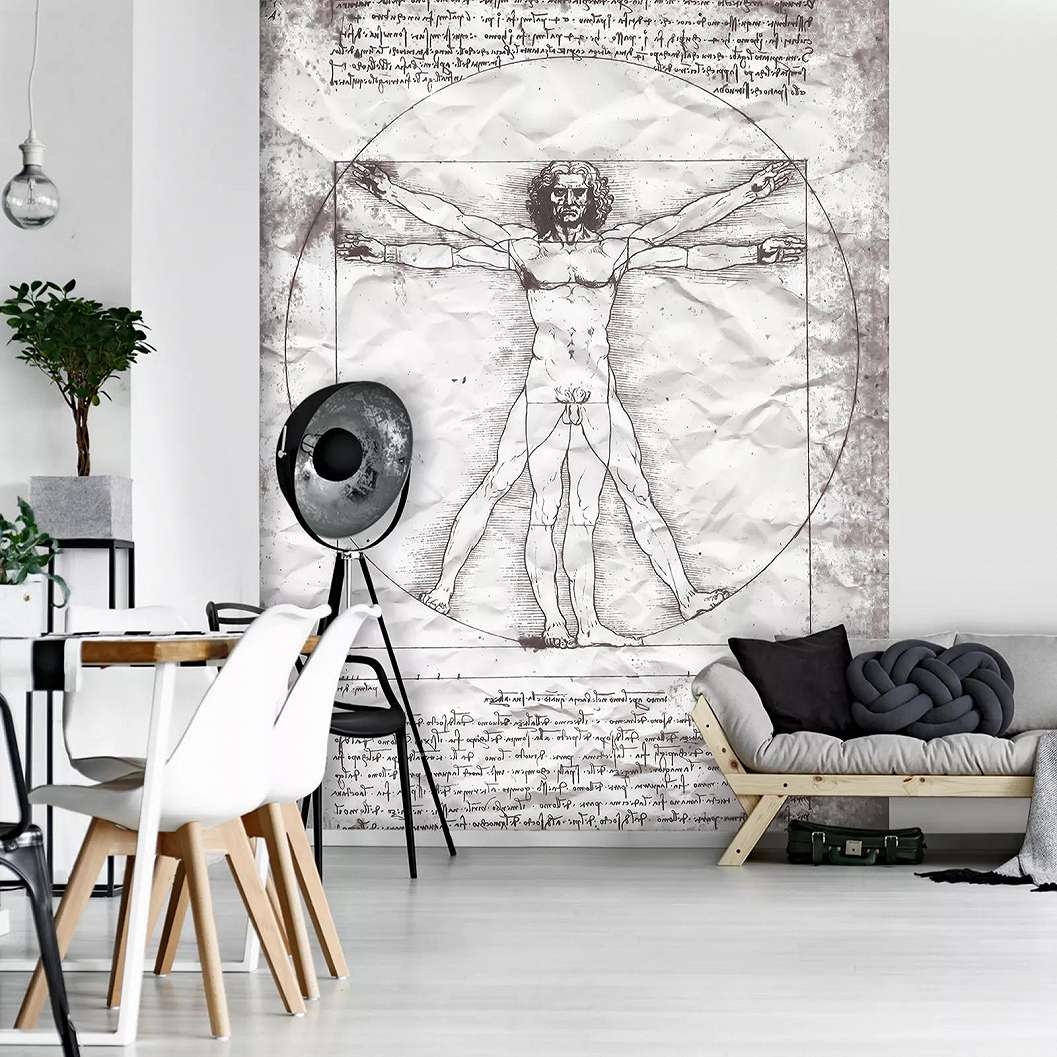 Leonardo da Vinci The Vitruvian Man fali poszter 368x254 vlies
