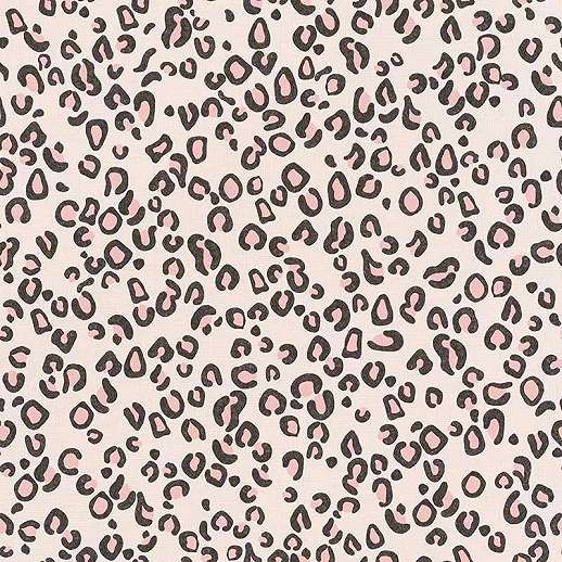 Leopárd mintás vlies tapéta rózsaszín alapon fekete leopárd mintázattal