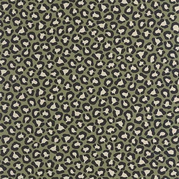 Leopárdfolt mintás vinyl tapéta kekizöld színben