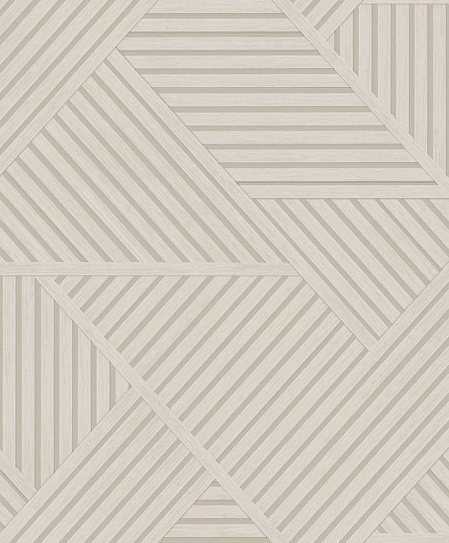 Letisztult fahatású krém színű geometria mintás design tapéta