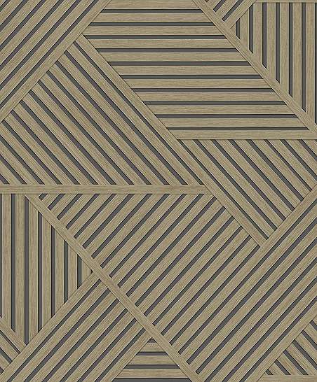 Letisztult fahatású természetes fa színű geometria mintás design tapéta
