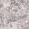 Levél és virágmintás rajzolt skandi stílusú design tapéta