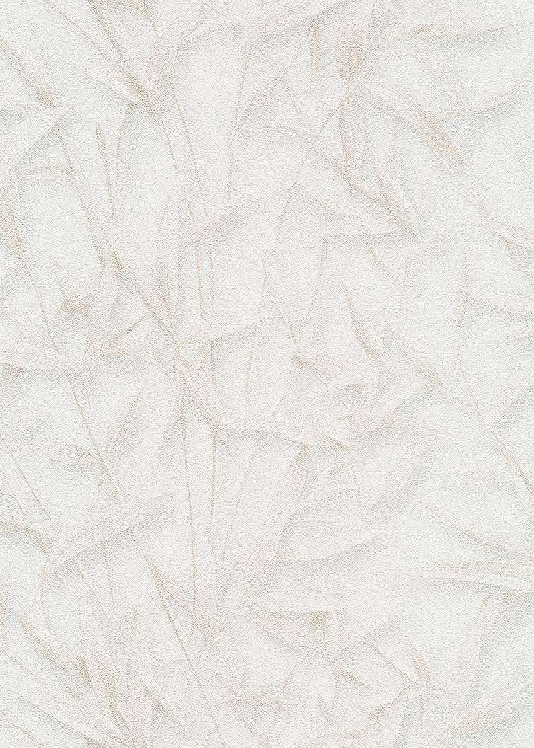 Levél mintás beige és törtfehér színű enyhén csillogó design tapéta