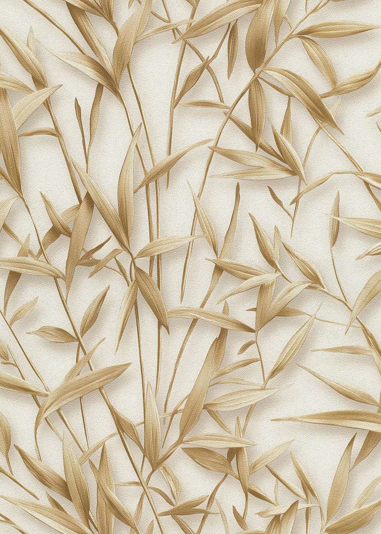 Levél mintás beige színű enyhén csillogó design tapéta
