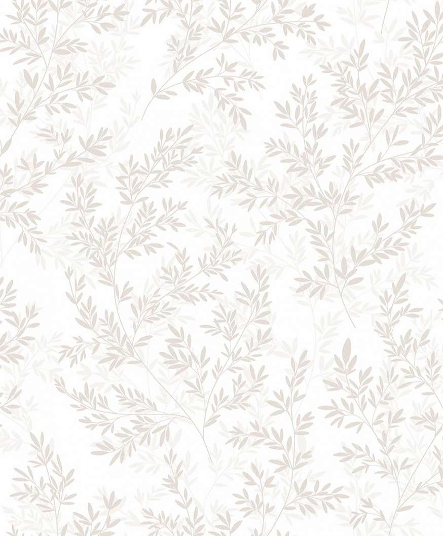 Leveles faág sziluett mintás beige színű dekor tapéta