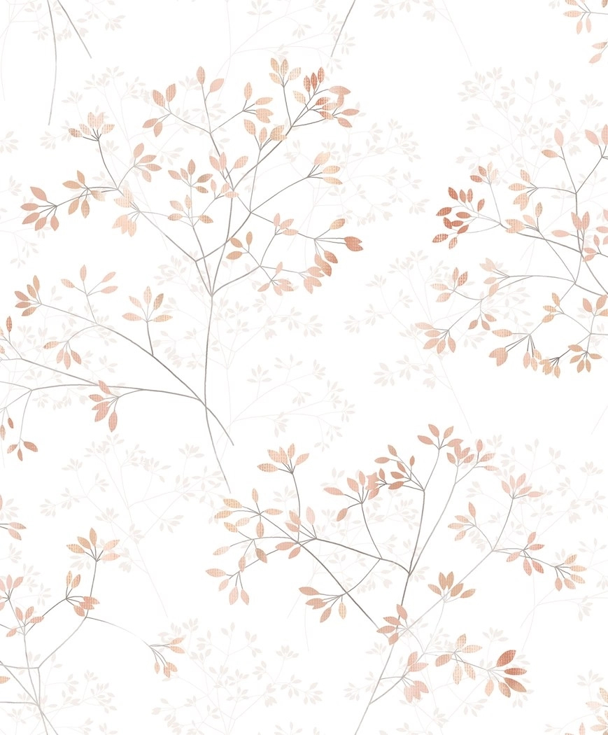 Levélmintás vinyl tapéta terrakotta levelekkel
