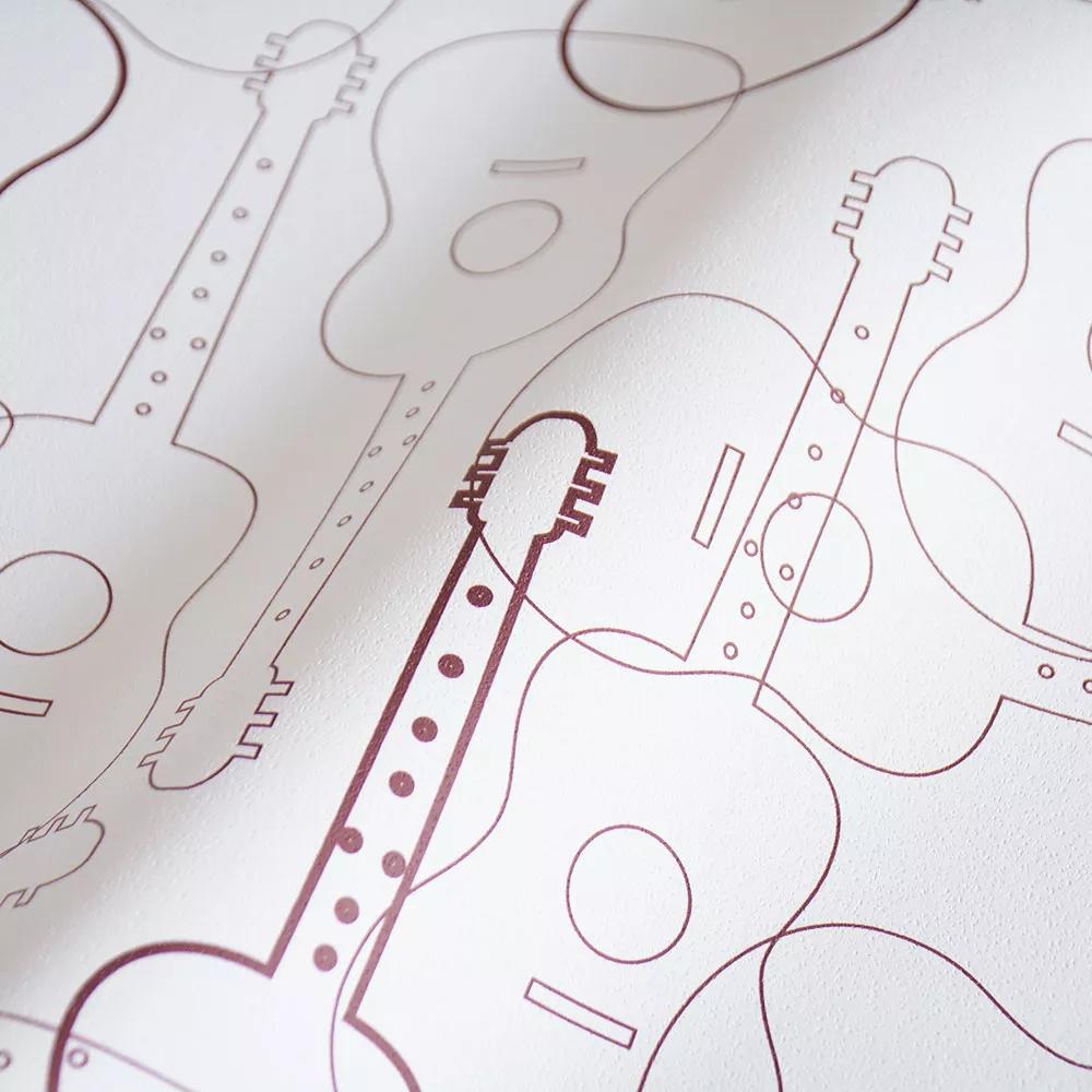 Lila gitár mintás vlies modern design tapéta