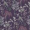 Lila orientális stílusú virágmintás vlies tapéta