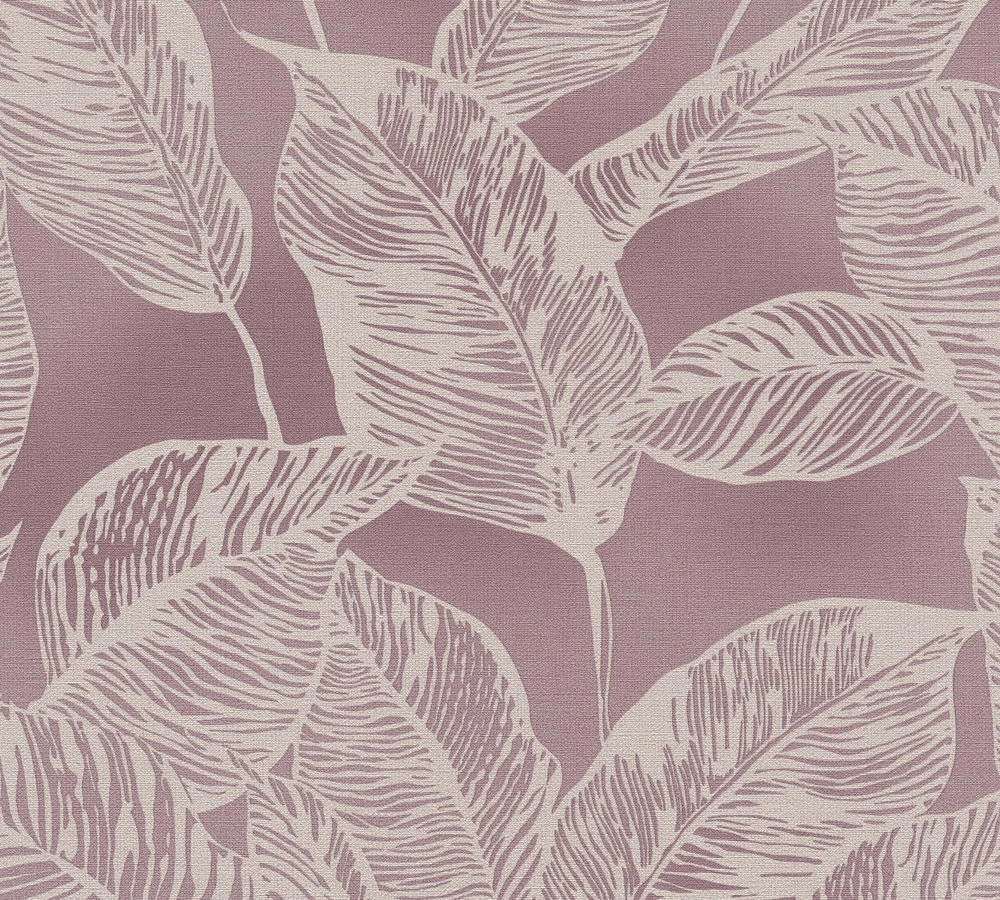 Lila tapéta leveles mintával textil hatású alapon