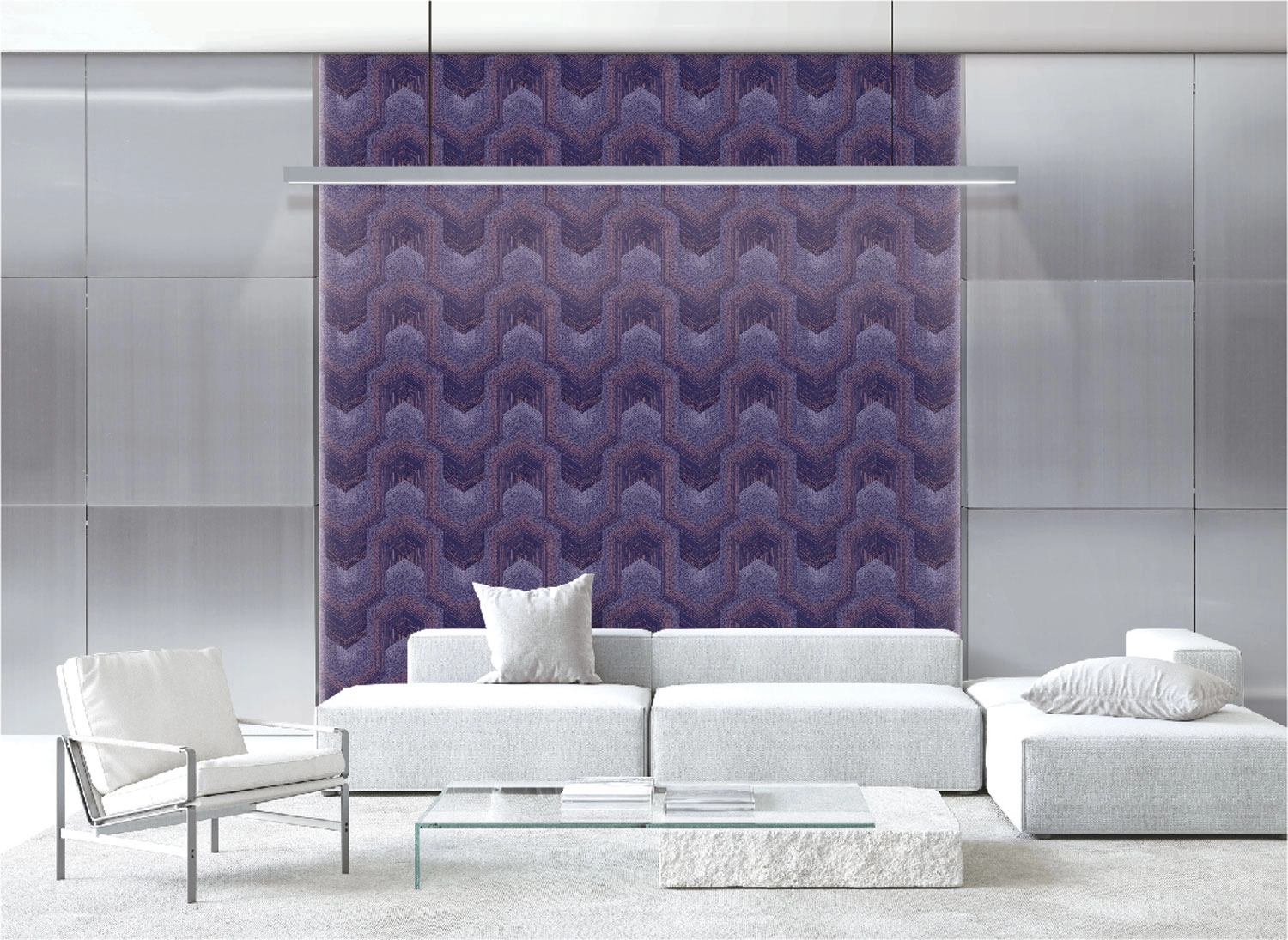 Lila vinyl dekor tapéta modern geometrikus mintával