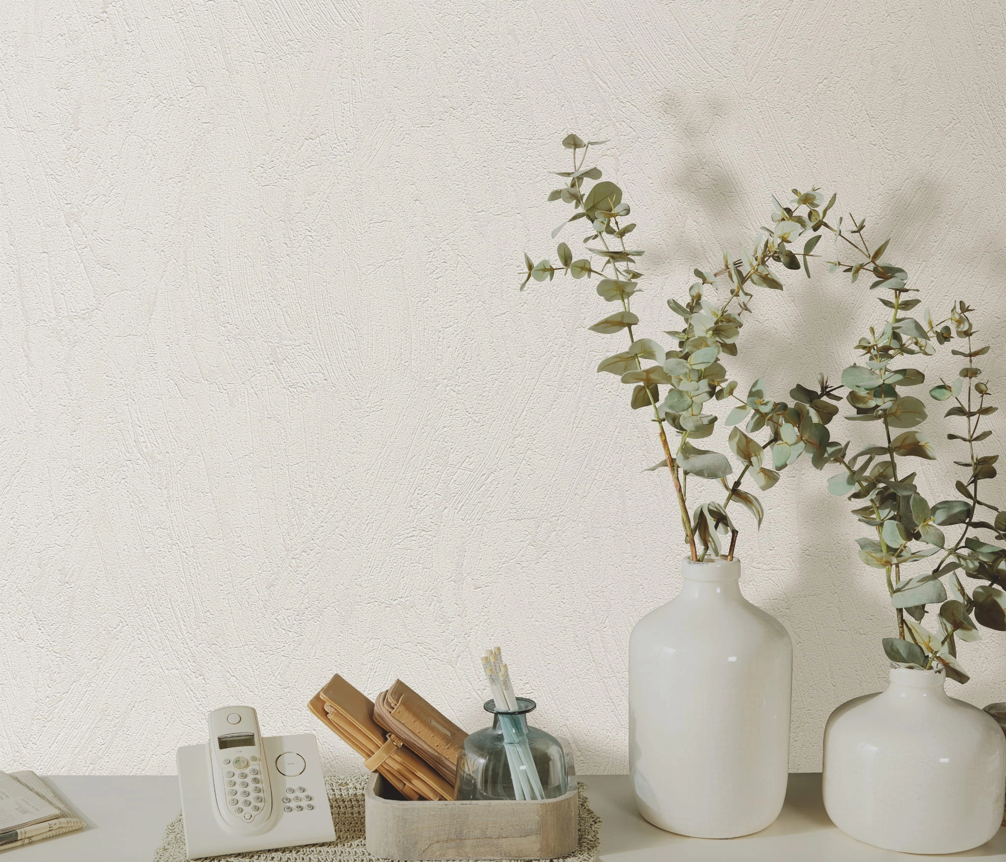 Loft hatású krém fehér színű kő mintázatú design tapéta
