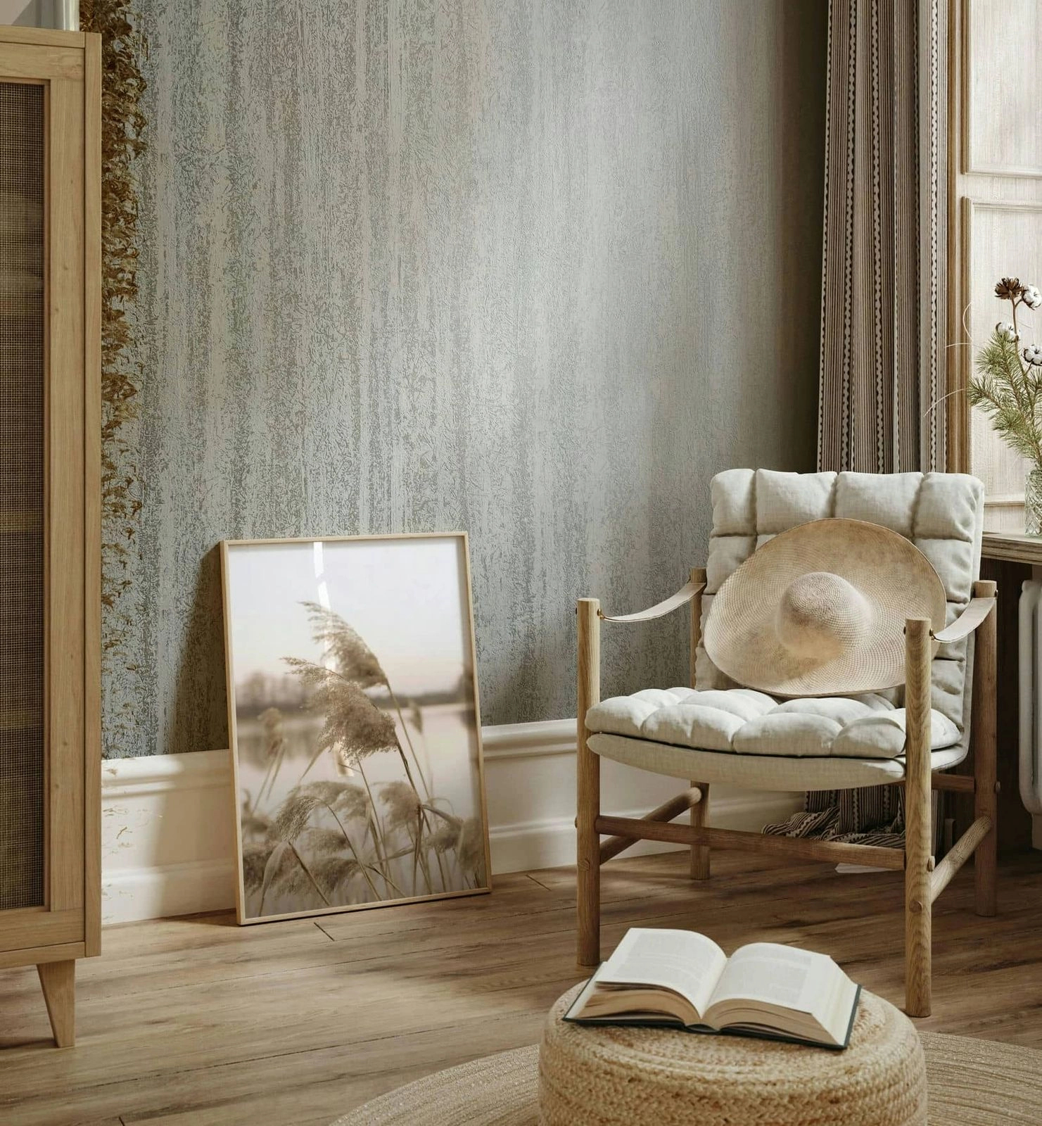 Loft stílusú koptatott fényes felületű design tapéta