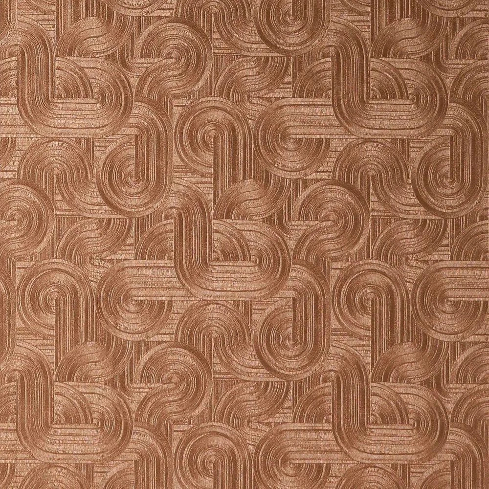 Luxus dekor tapéta íves geometrikus mintával metálfényes bronz színben