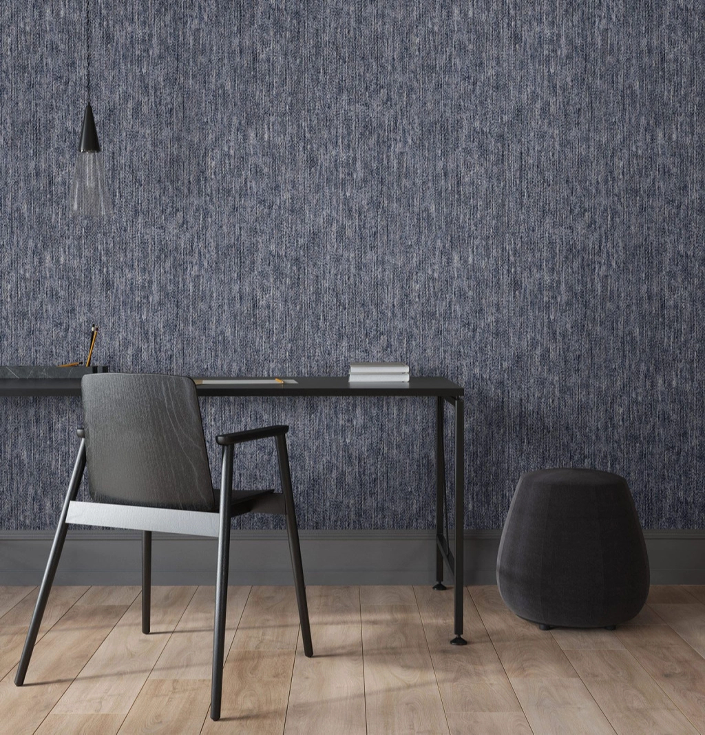 Luxus design tapéta apróhullámos csíkos mintával matrózkék színben