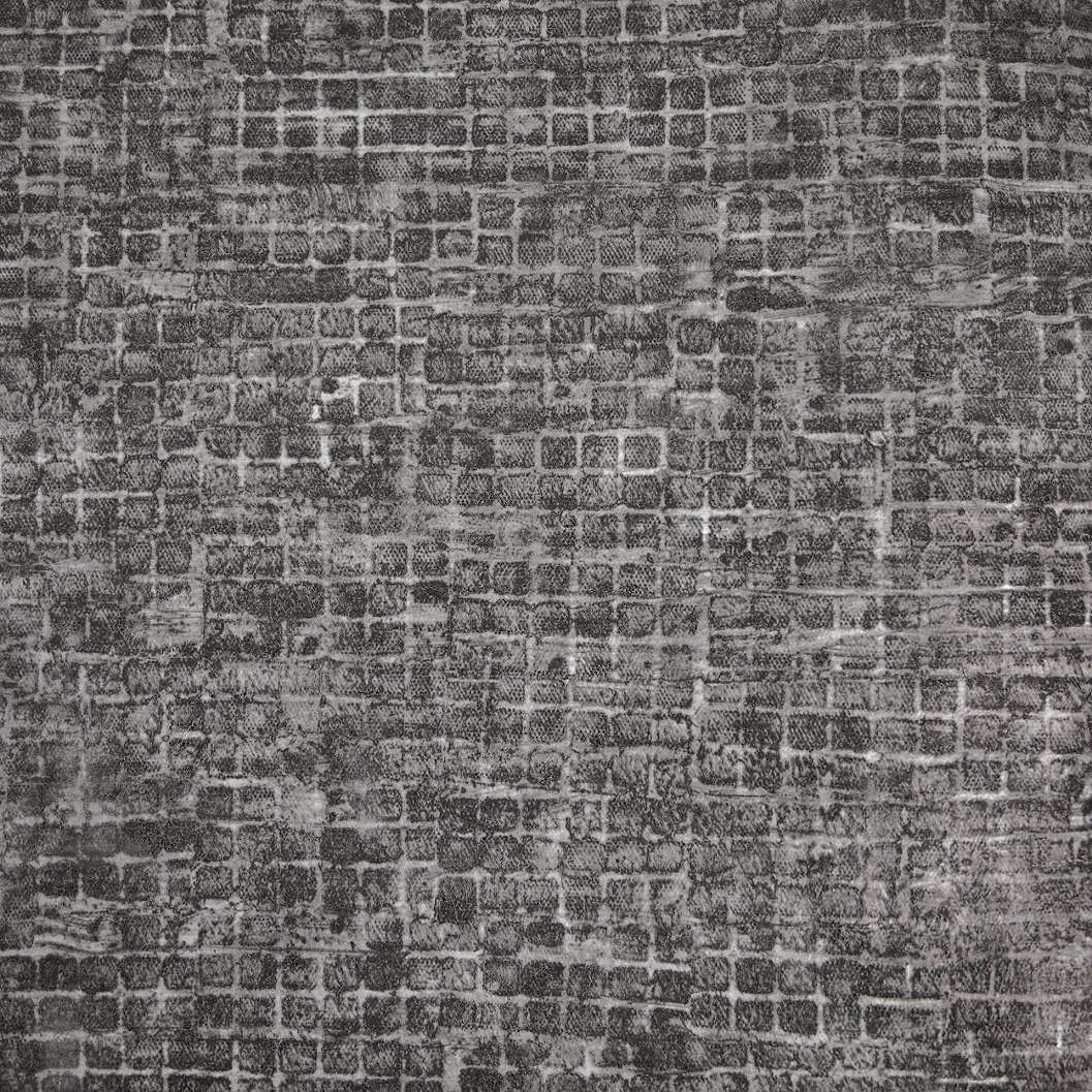 Luxus design tapéta geometria koptatott mintával fekete színben