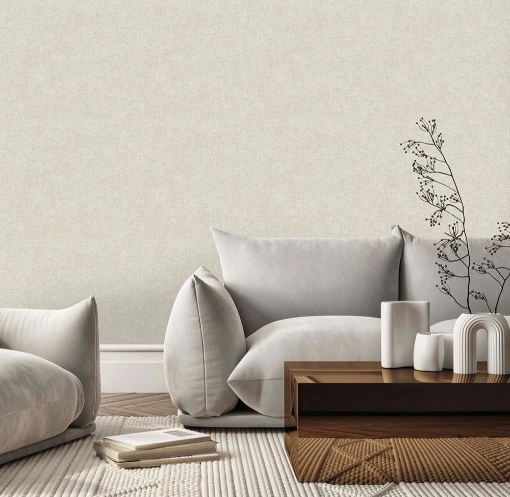 Luxus design tapéta koptatott szőtthatású mintával óceánkék színben